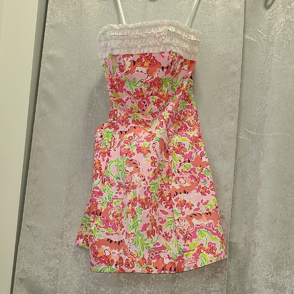Lilly Pulitzer Strapless Ferra Dress Call Me Kitty Cat 6 - Picture 3 of 13